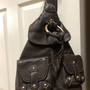 Leather 'backpack' purse